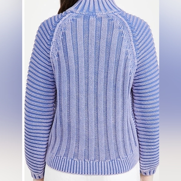 Free People 100% Cotton Sweetheart Sweater, in Periwinkle size Small - Picture 3 of 9